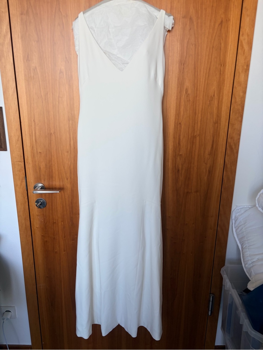 Theia Ivory V-Neck Sleeveless Bridal Gown
